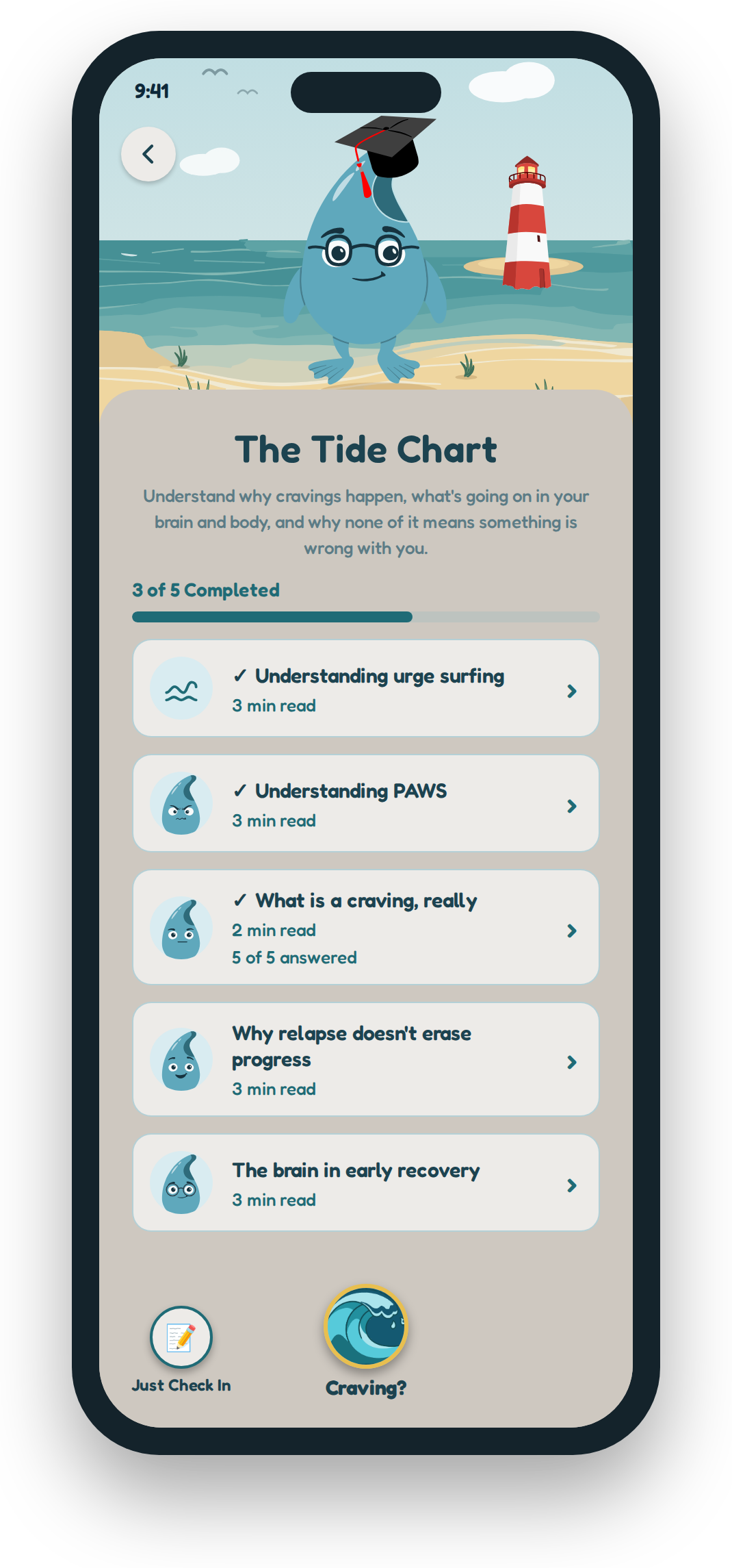 Harbord app screen: The Tide Chart