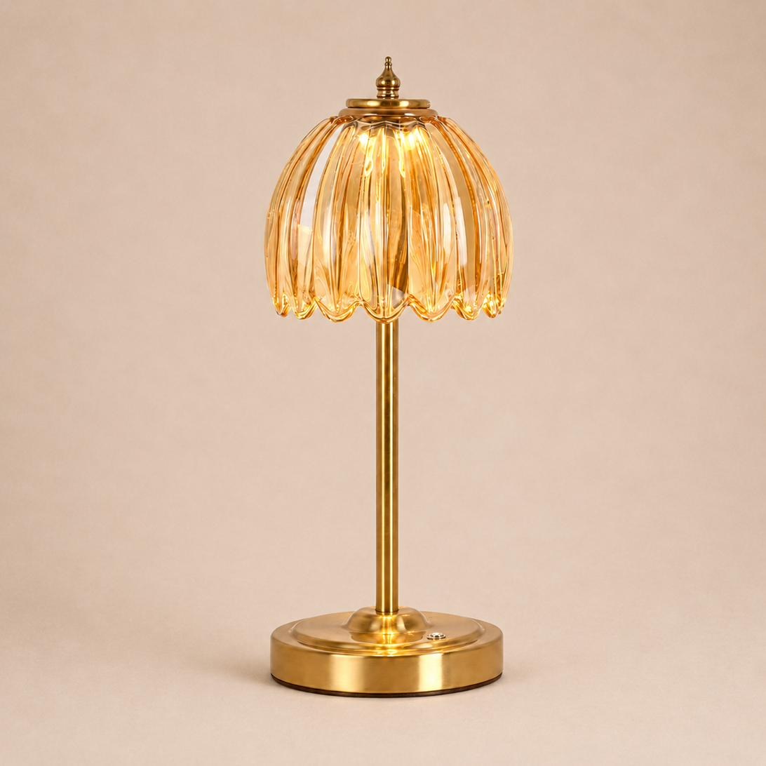 Amber Tulip Table Lamp