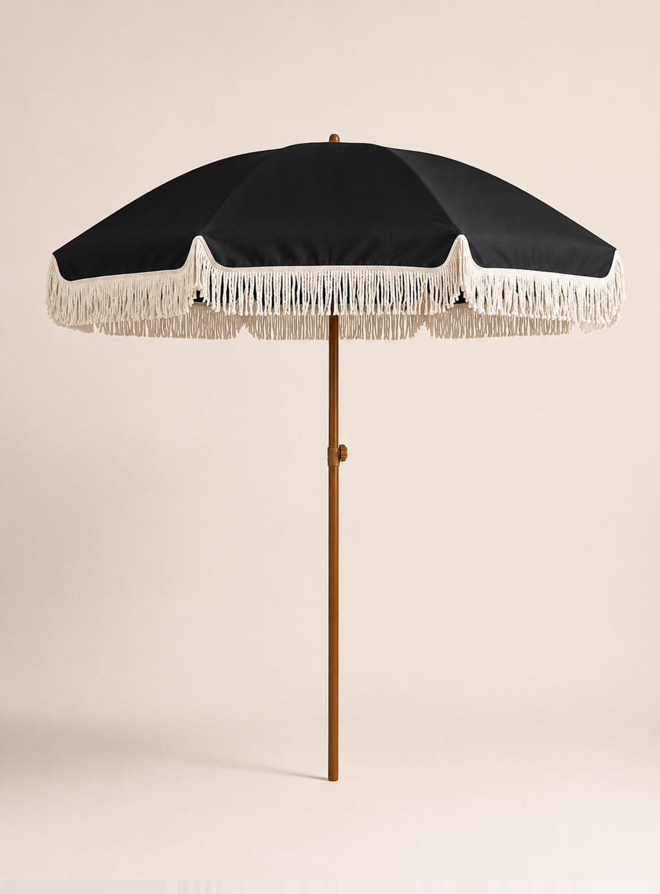 Black Fringe Umbrella
