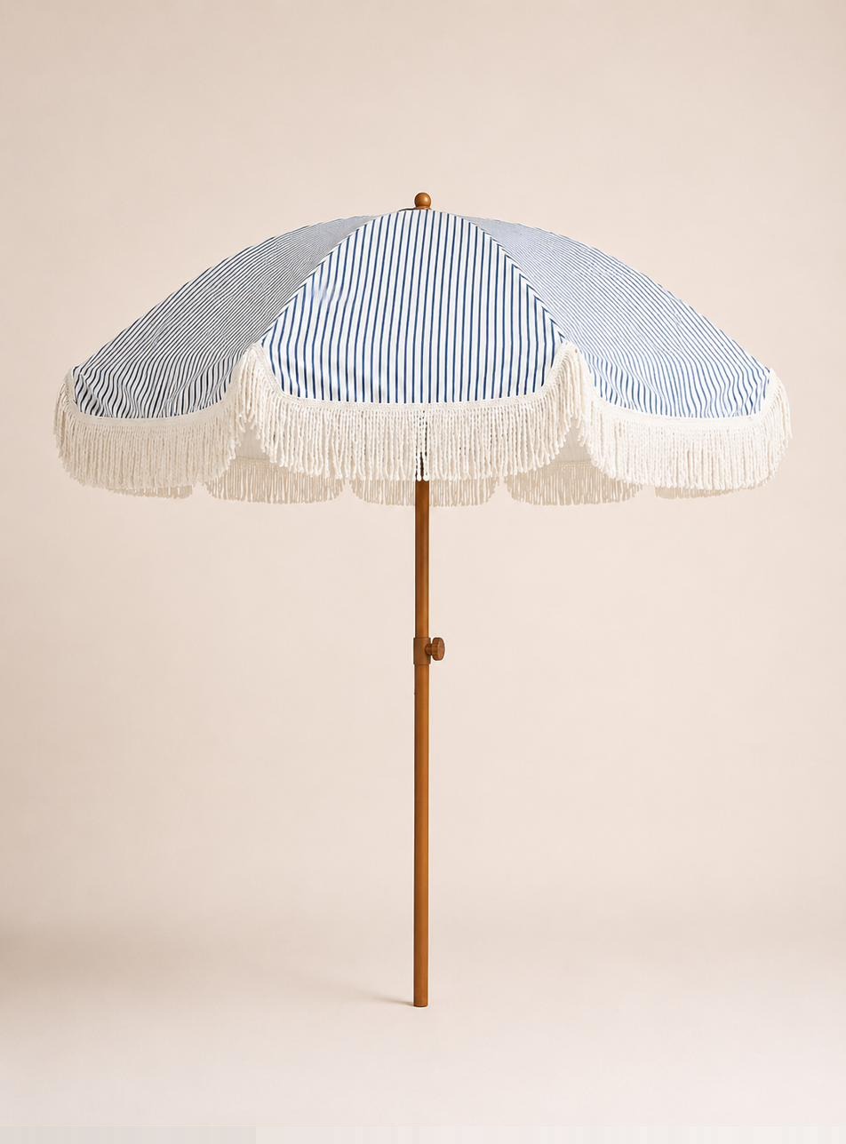 Blue & White Stripe Umbrella