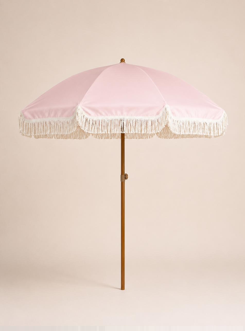 Pink Fringe Umbrella