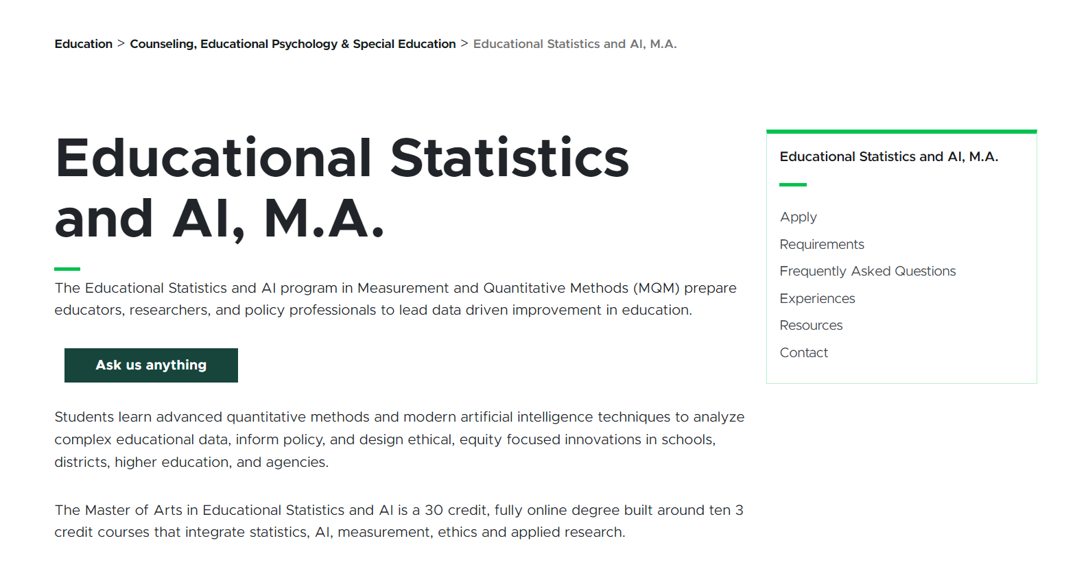 example of a program page showcasing the typical program page format