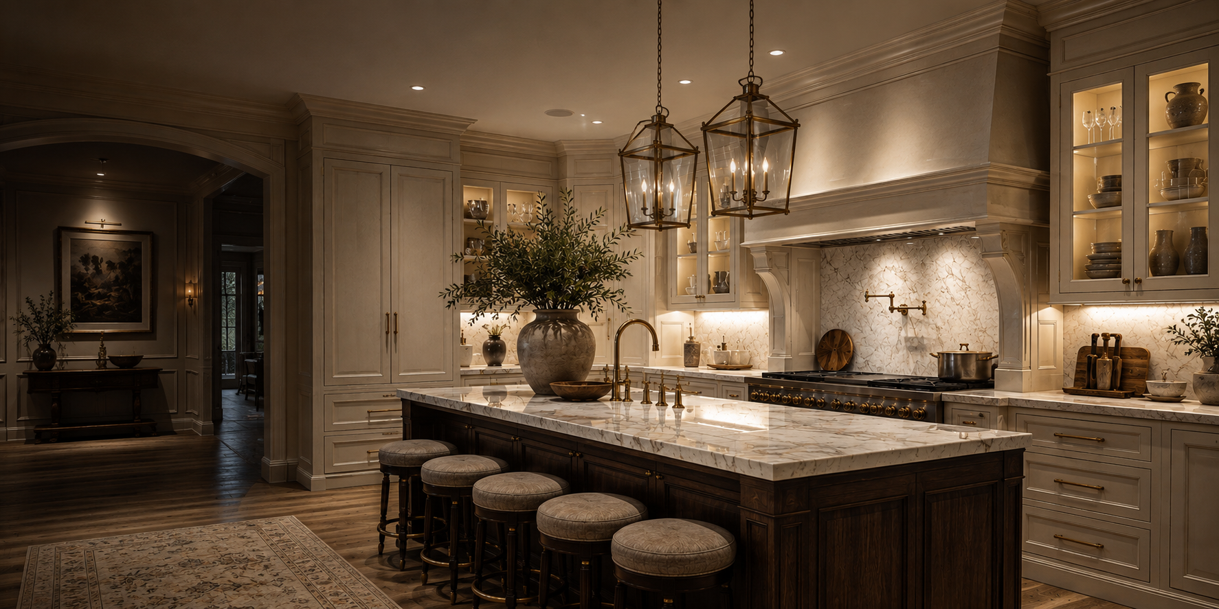 interior construction detail for a luxury kitchen