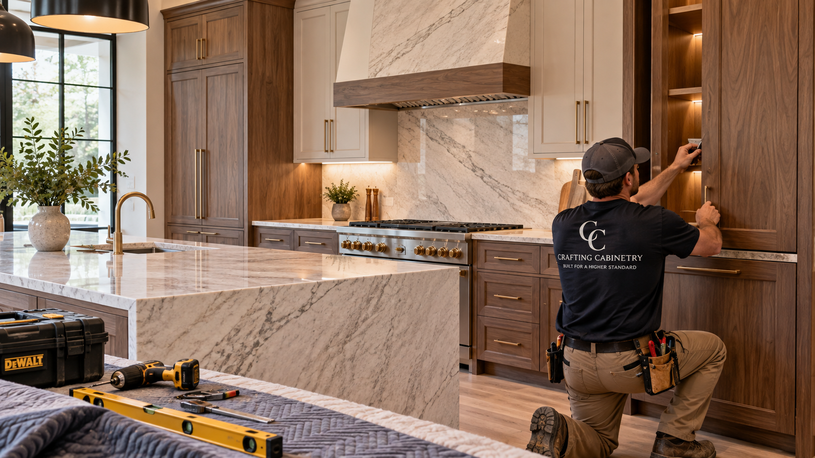 Installation of custom cabinetry