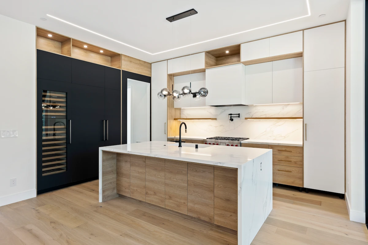 Farley, Mountain view remodel featuring a sleek interior.
