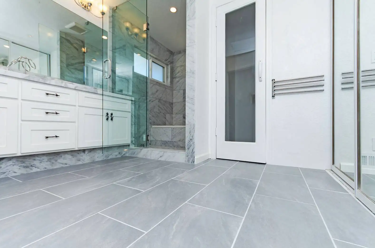 Bathroom floor prepared for waterproofing