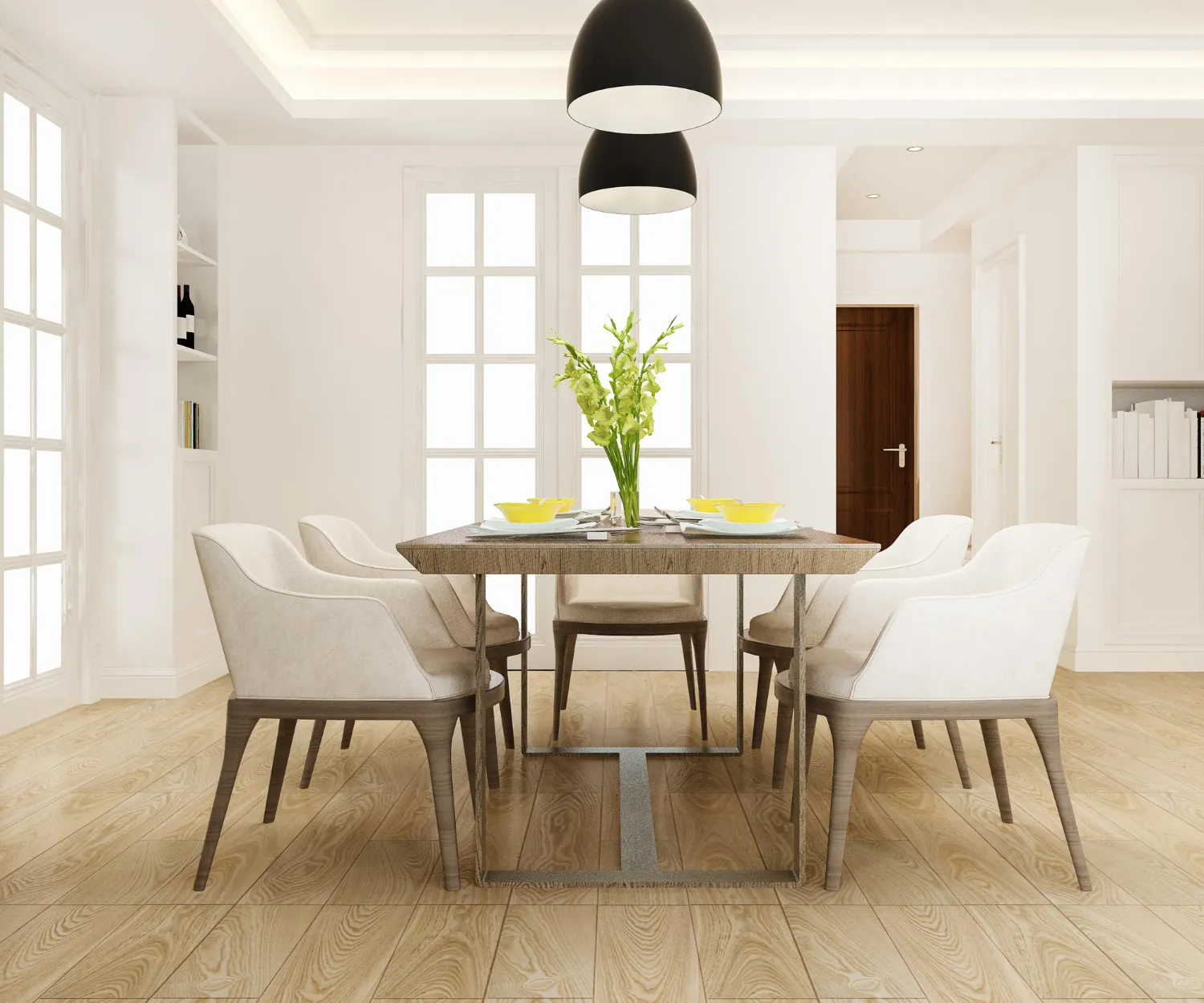 Modern dining room design in a Palo Alto home