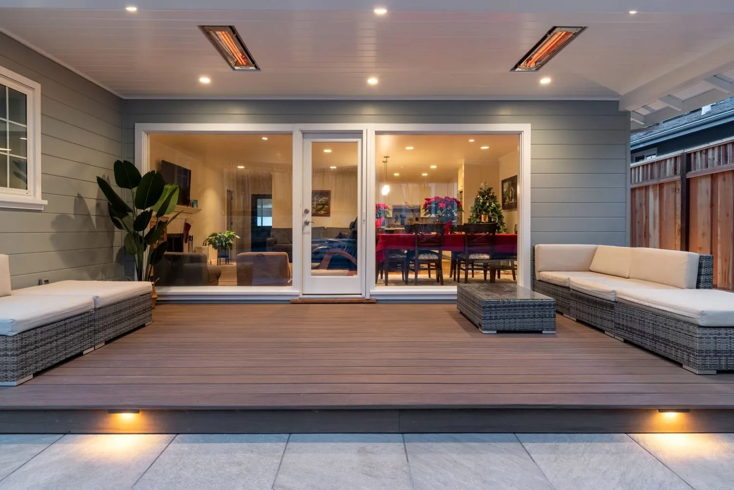 Outdoor living and entertainment space at a Fremont home