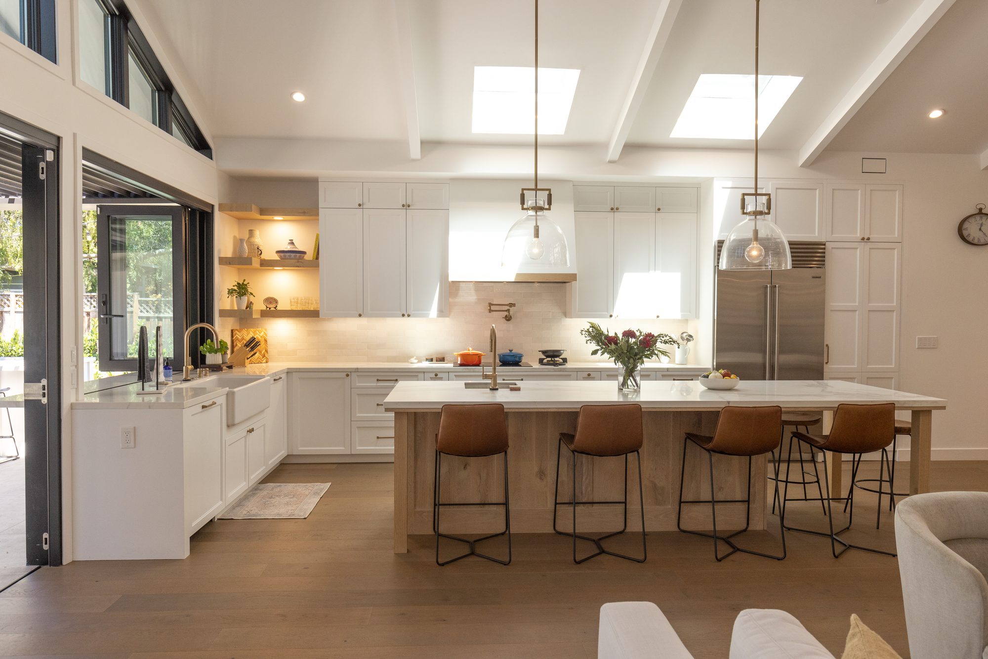 Golden Way, a new build in Los Altos by Greenberg, the kitchen and island