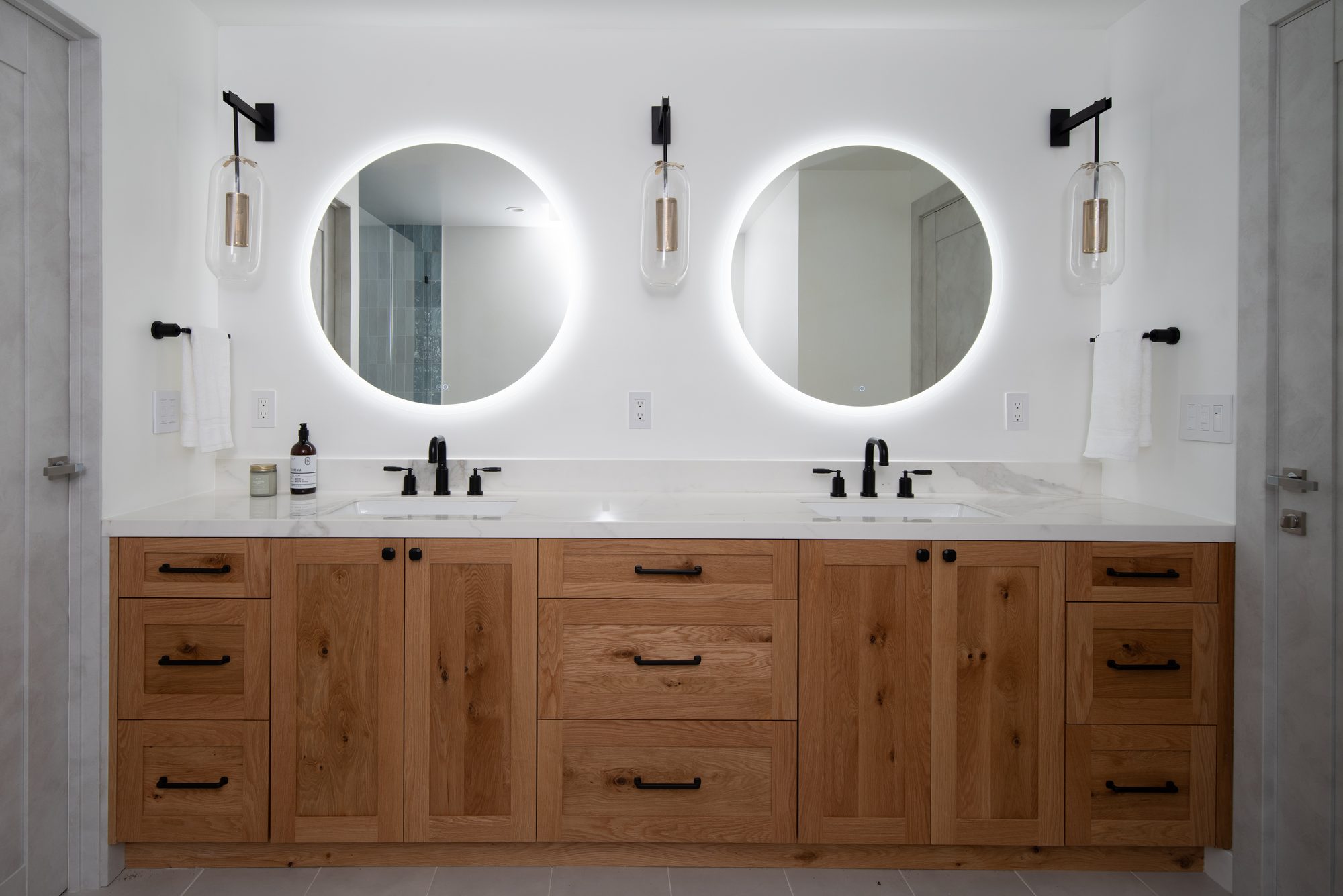 Springer, a remodel in Los Altos by Greenberg, the primary bathroom vanity