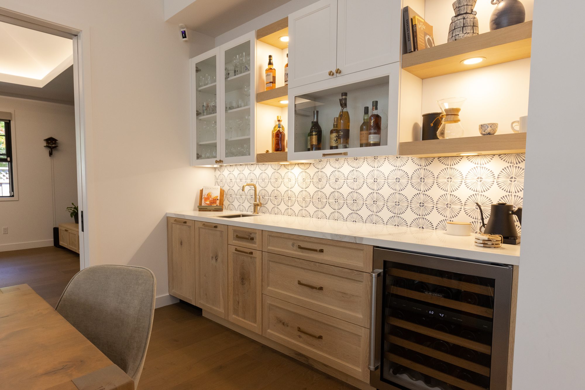 Golden Way, a new build in Los Altos by Greenberg, the bar