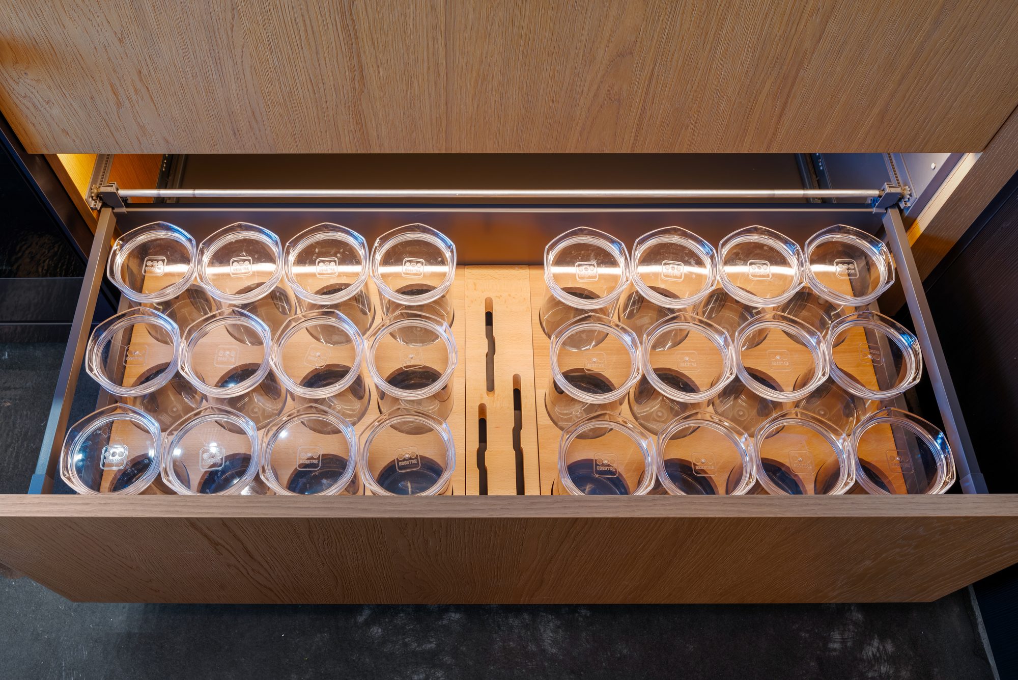 Colorado Ave, a new build in Palo Alto by Greenberg, in-house millwork, a fitted drawer