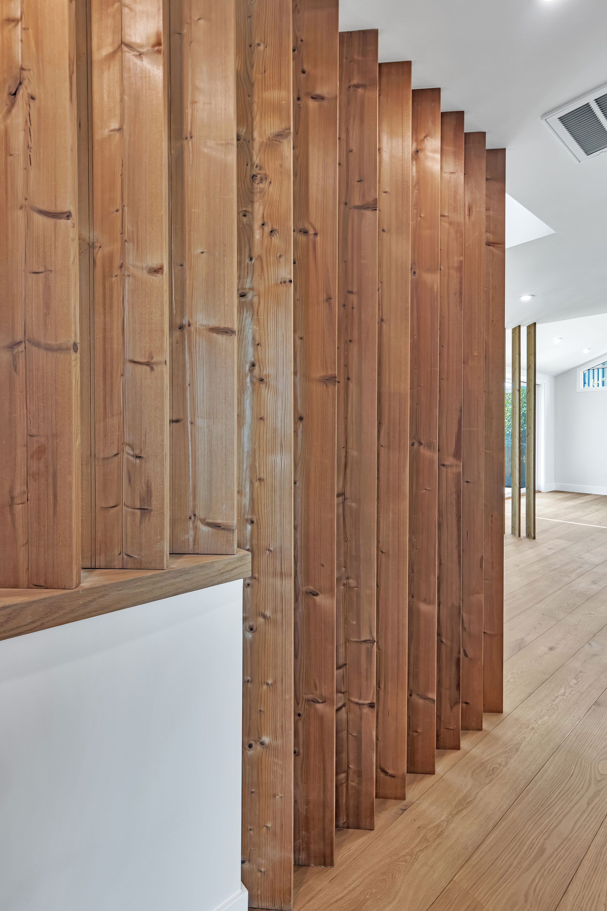 Westwood St, a remodel in Redwood City by Greenberg, the slatted wood screen