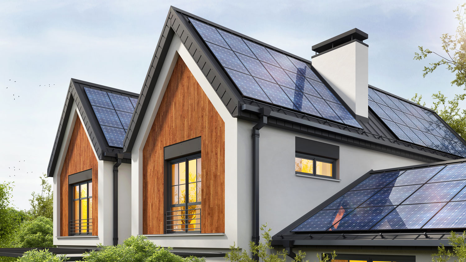 Energy-efficient home design featuring sustainable building elements