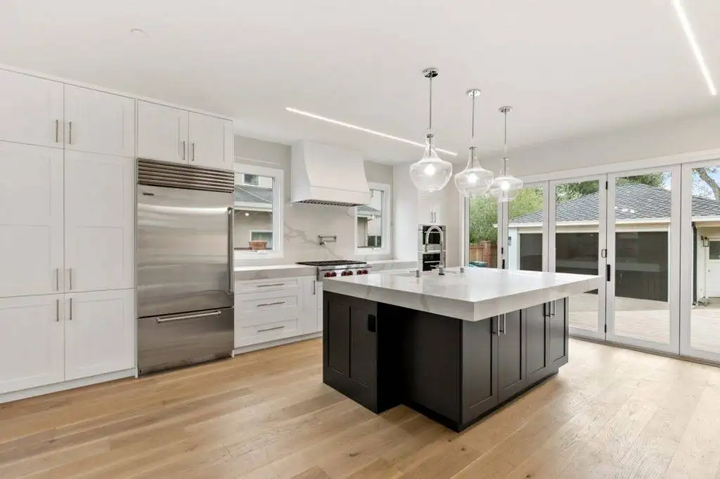 Interior photograph of the British Modern House remodel in Menlo Park