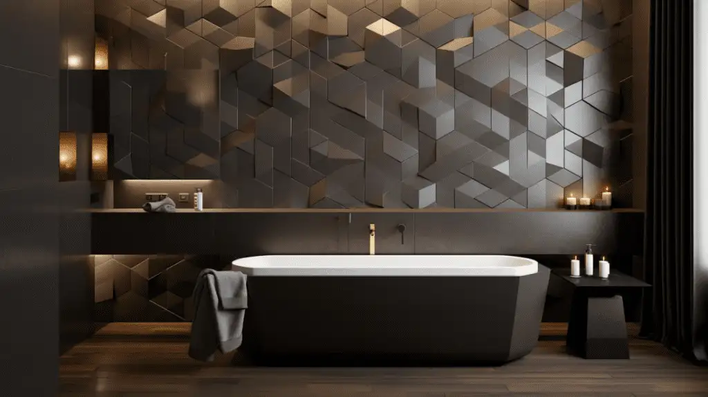 Bathroom wall backsplash design installed during a remodel