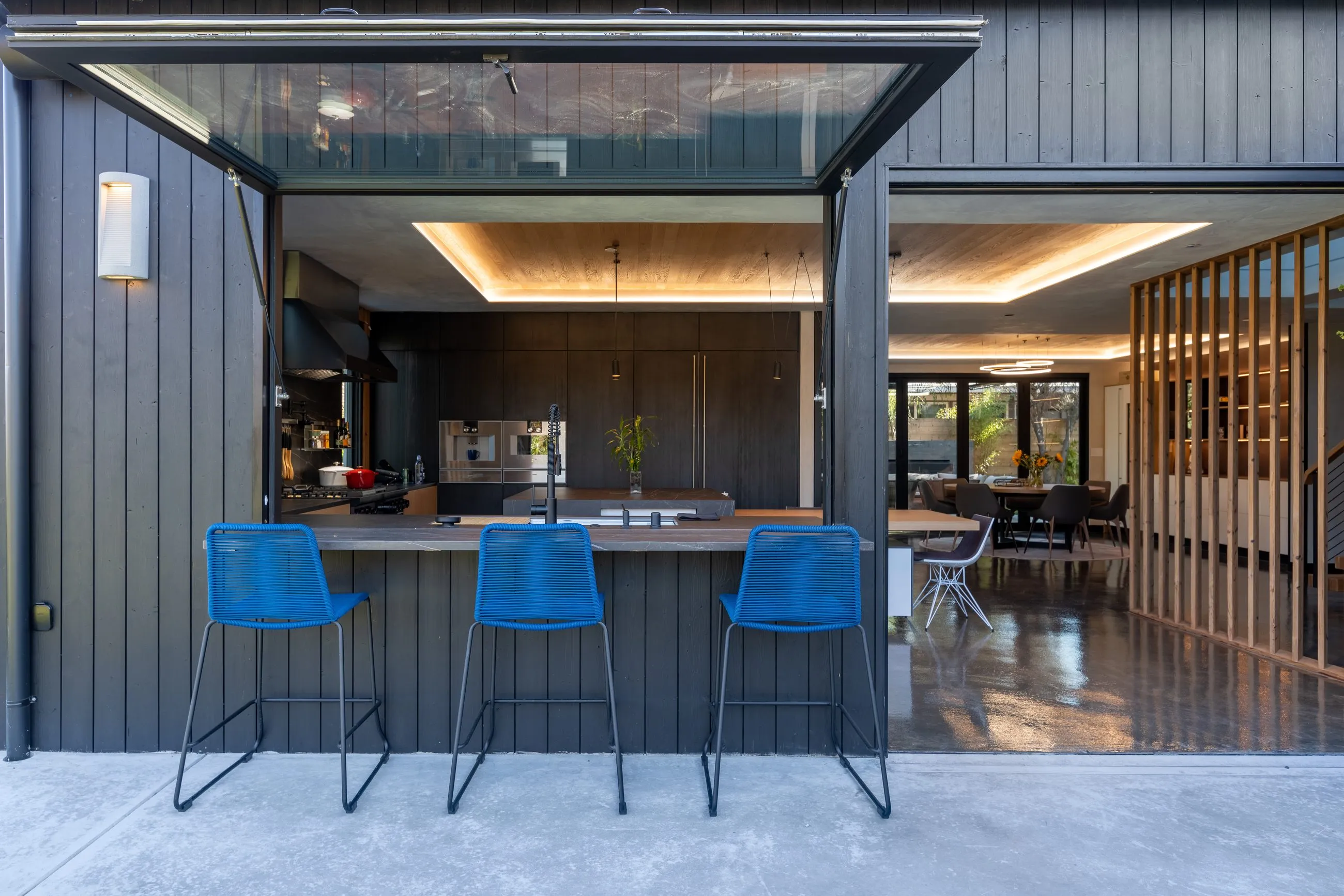 Colorado Ave, a new build in Palo Alto by Greenberg, the indoor-outdoor kitchen
