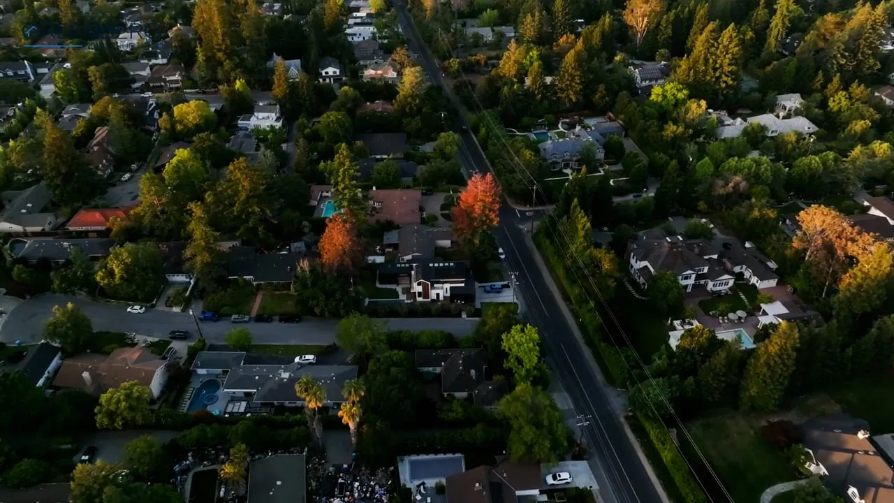 Stockbridge, a new Greenberg home in Redwood City, the house and pool from the garden