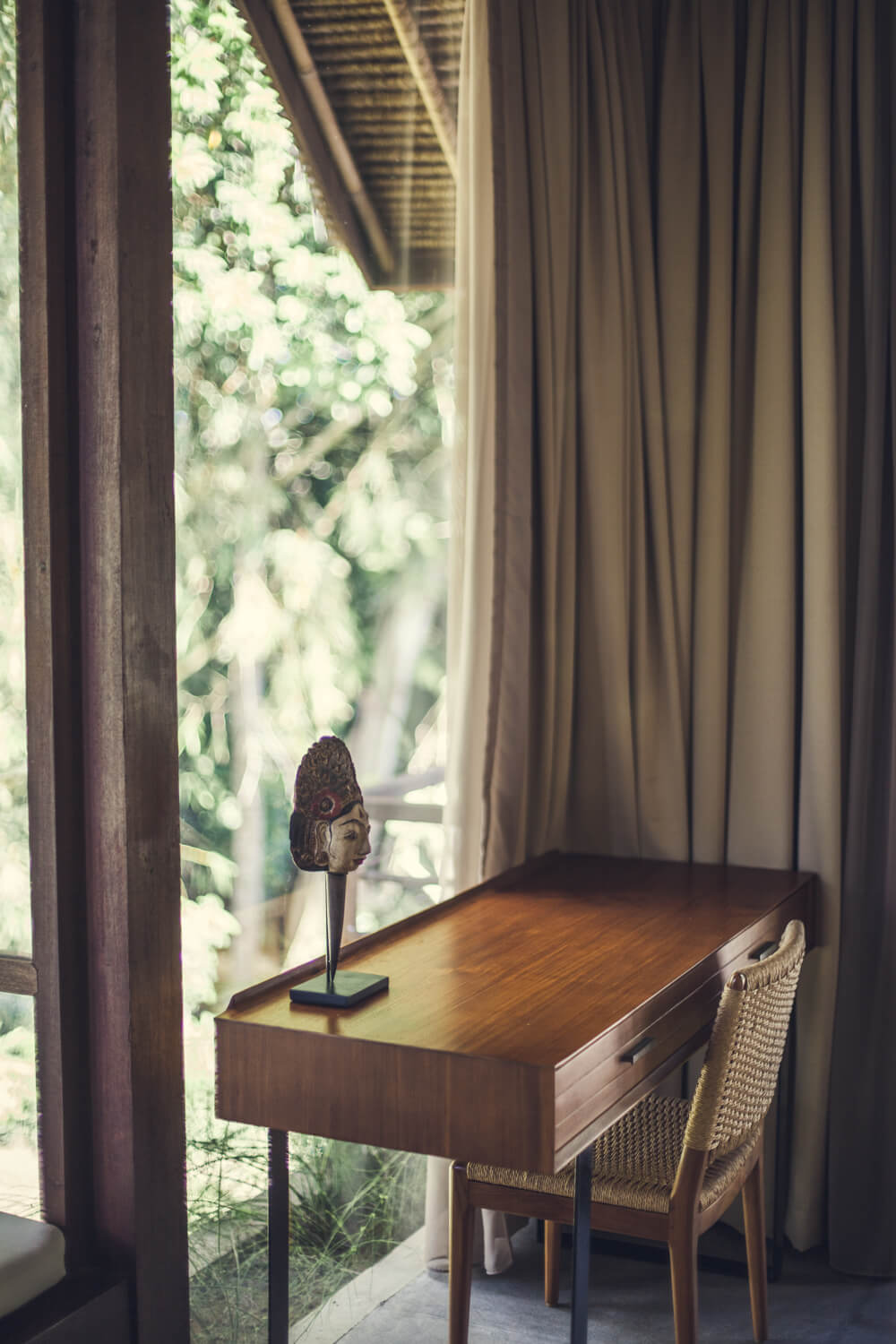 Writing desk beside the suite window