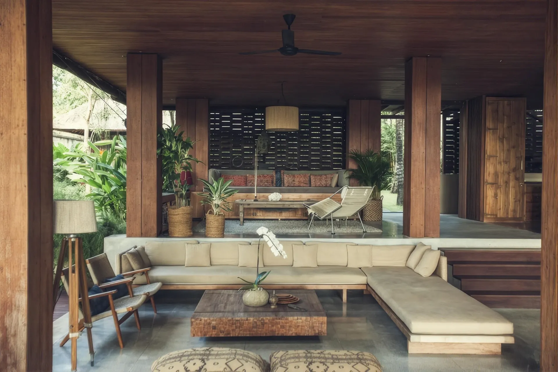Lounge beneath the thatched roof