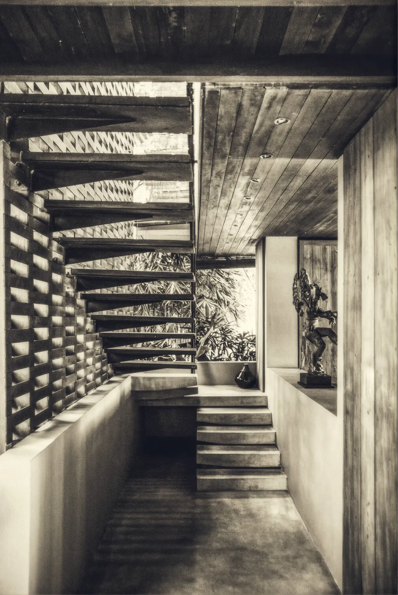 Stone stair between the villa levels