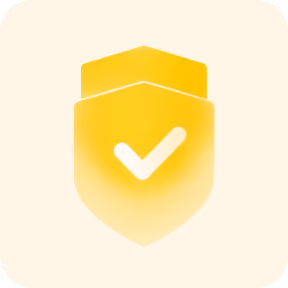 Yellow shield icon with a white checkmark symbolizing security or protection.