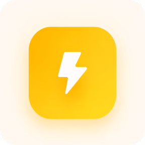 White lightning bolt icon centered on a rounded yellow square background.