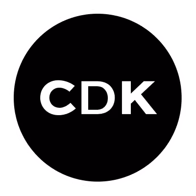 CDK letters in white inside a black circle.