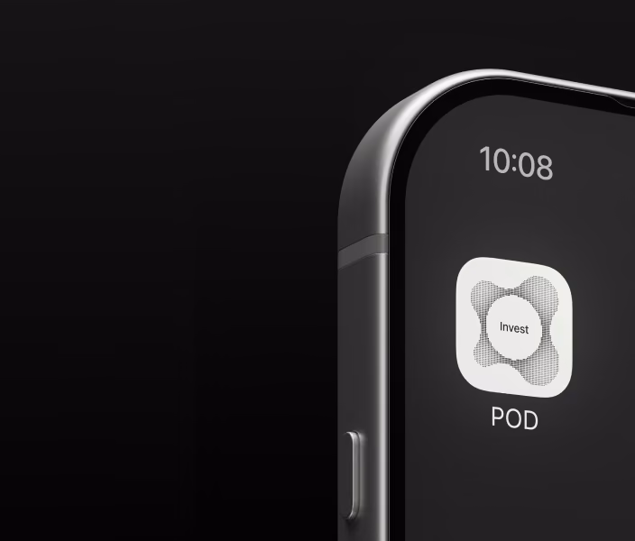POD investor app on a smartphone