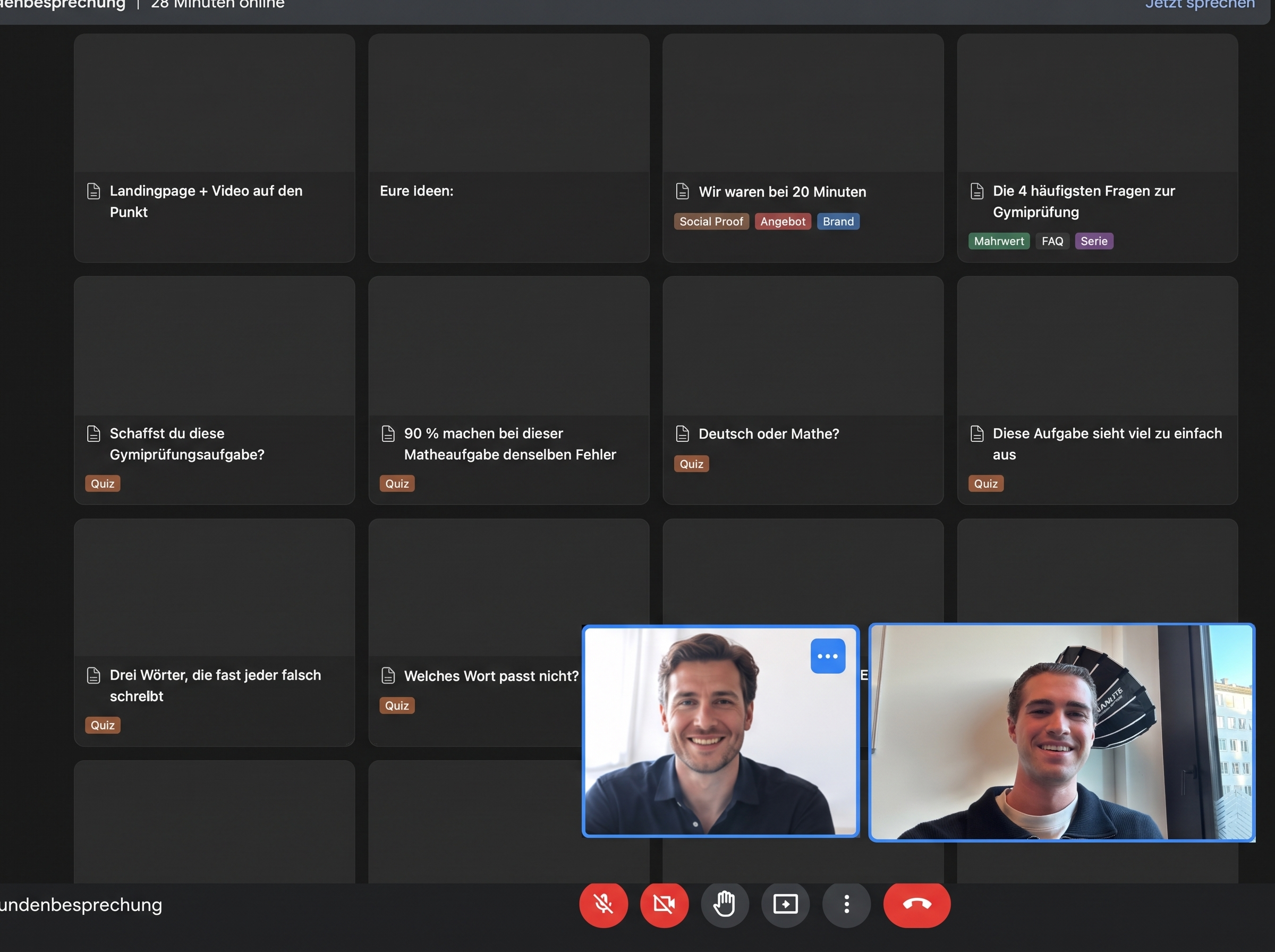 Online Meeting mit Kunde: Onboarding & Setup