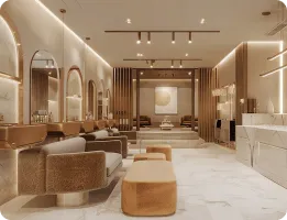 Wizualizacja lokalu usługowego przeznaczonego na salon beauty