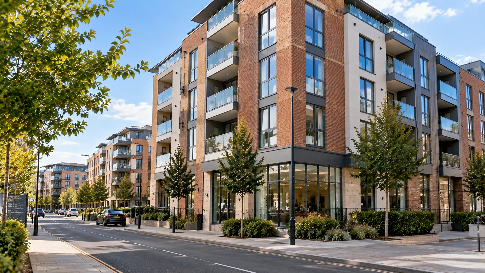 Managed residential development representative of Taunton, Somerset