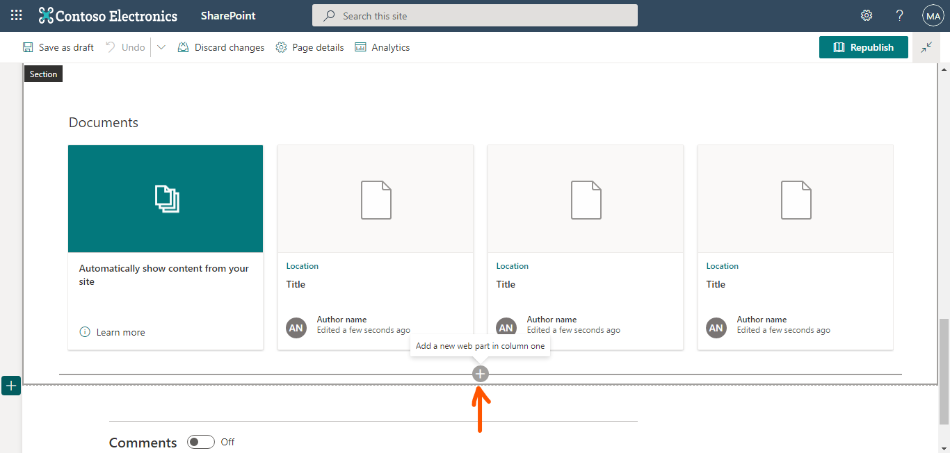 add new web part - org chart