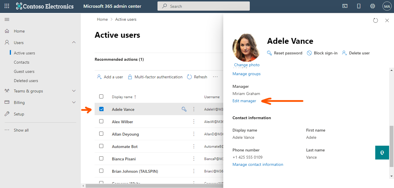 edit manager - org chart