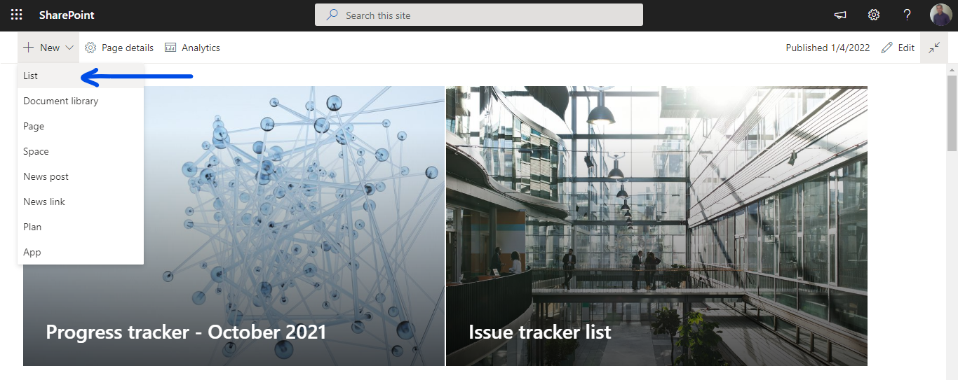 new - list