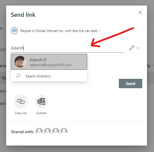 Sharing options