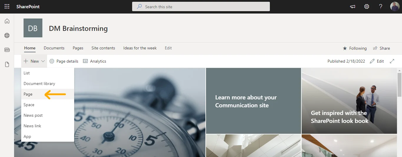 create a new page for glossary.