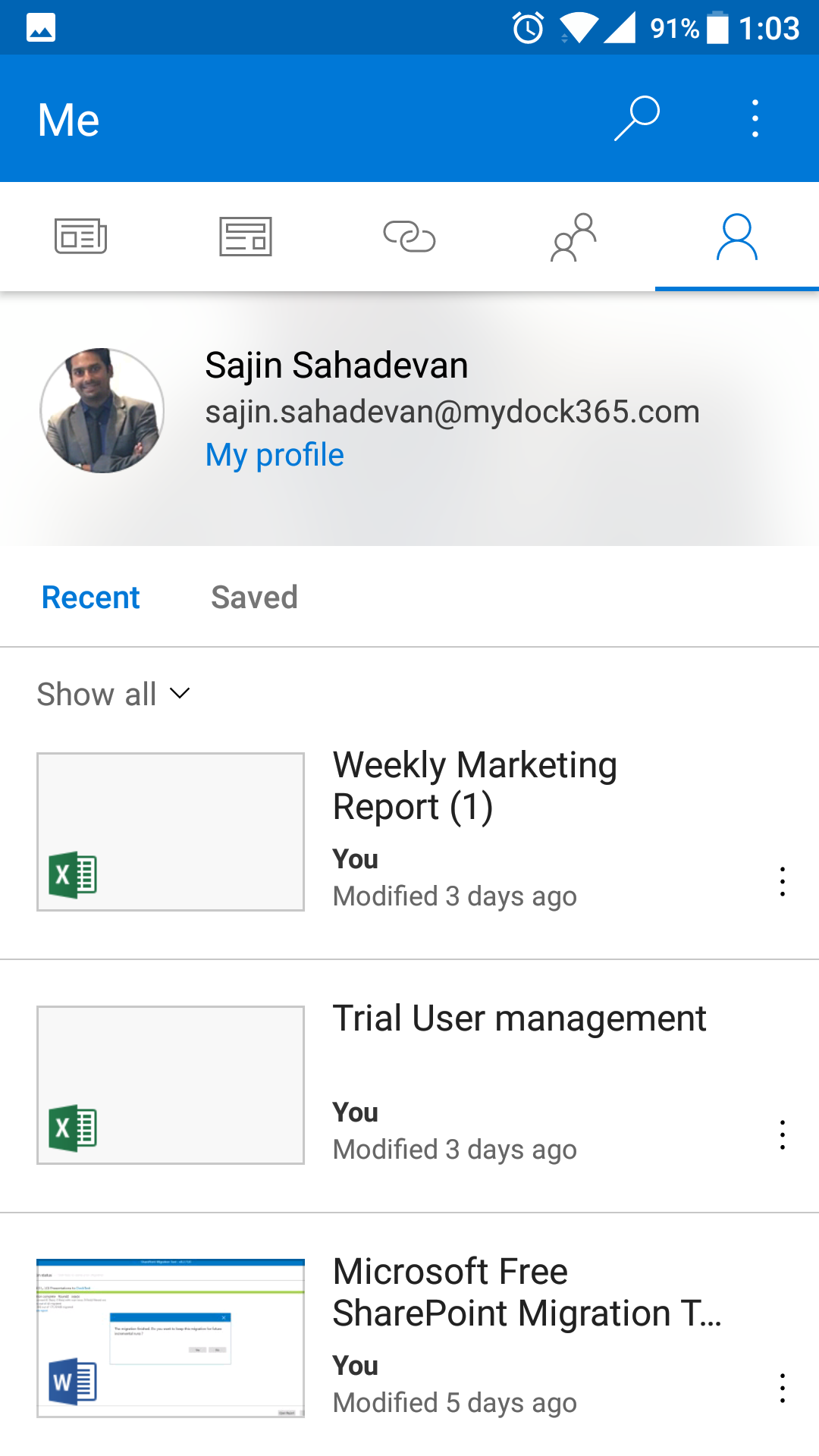 SharePoint Mobile Me Tab.png