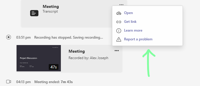 get recorded video link