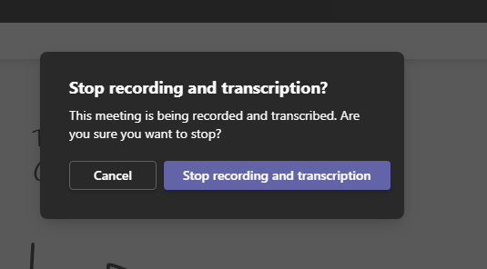 Stop recording and transcription