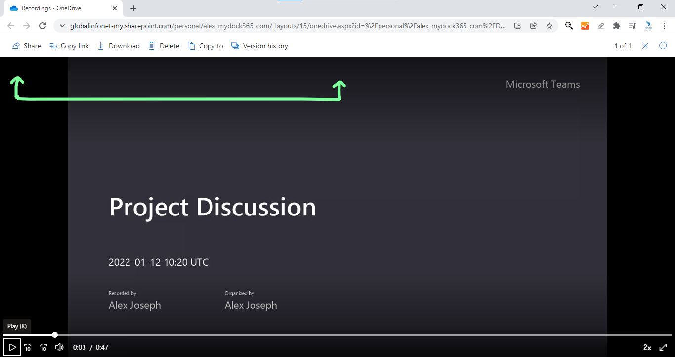 video options - recorded video