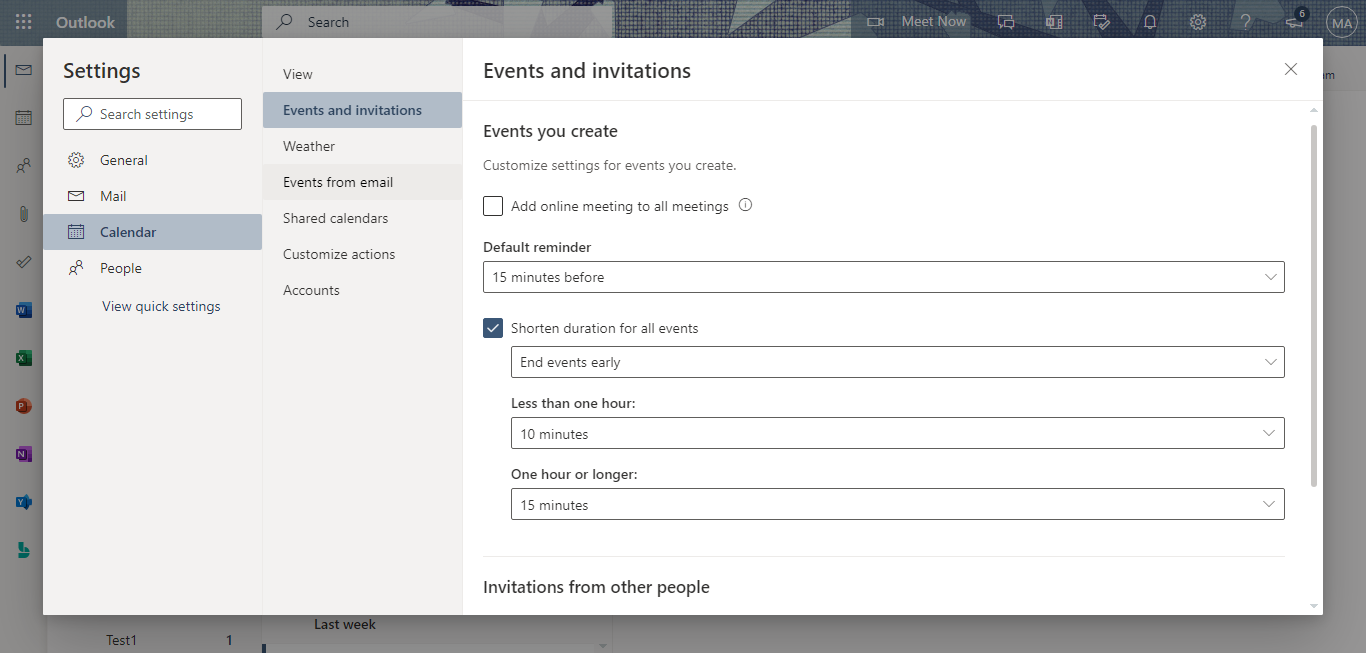 Shorten duration for all meetings