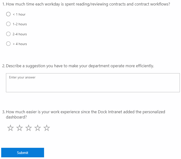 MS Forms demo blog layout preview