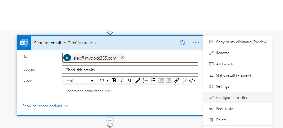 configure run after