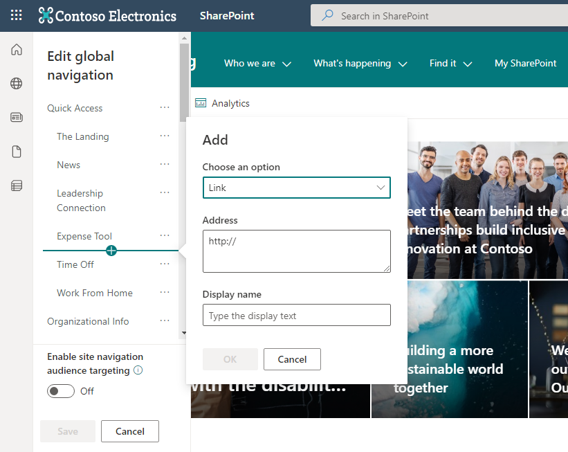 Add more options in navigation