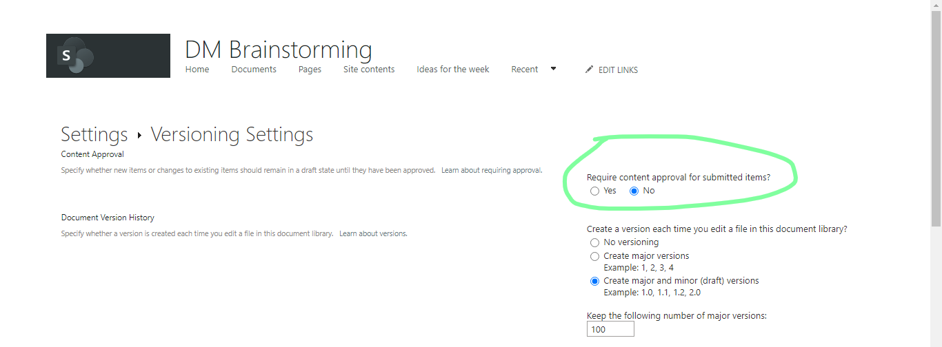require content approval - no