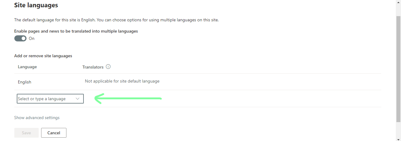Choose preffered languages from the drop down list