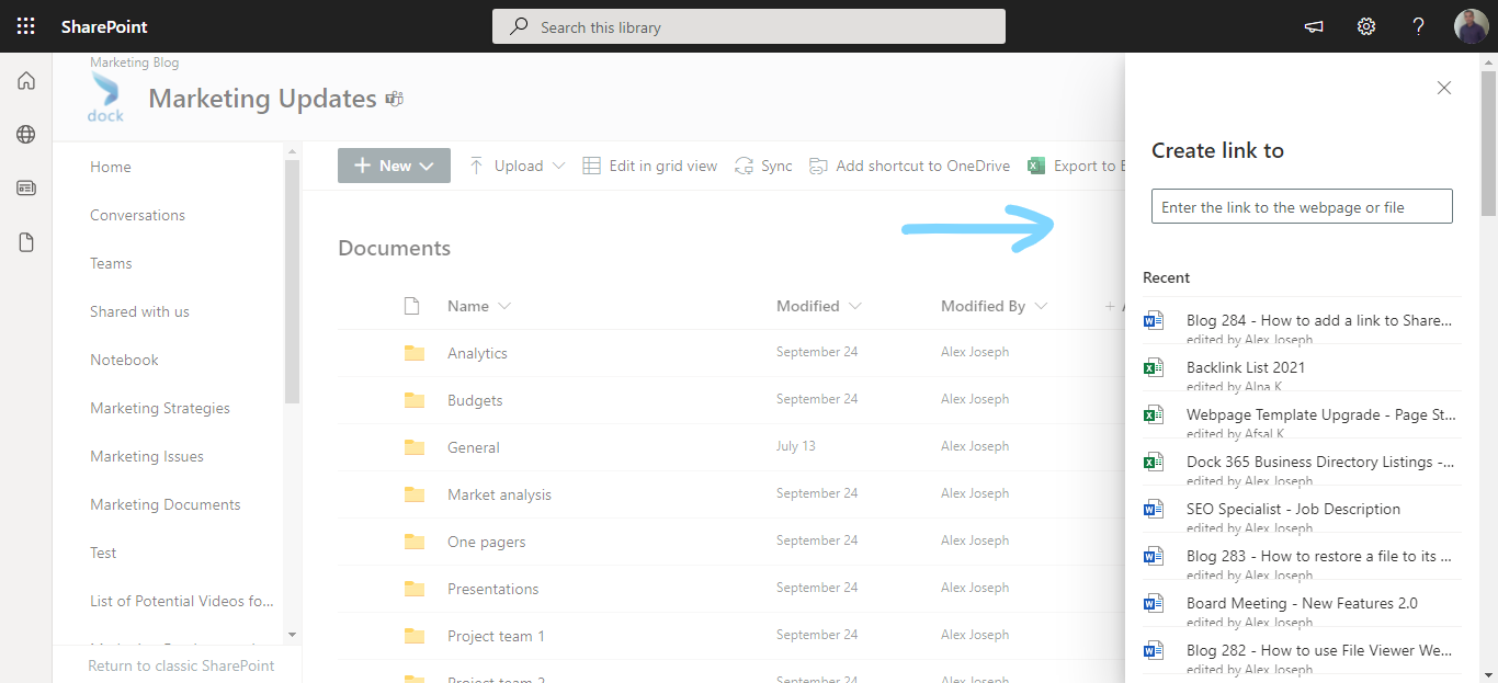 Create link to