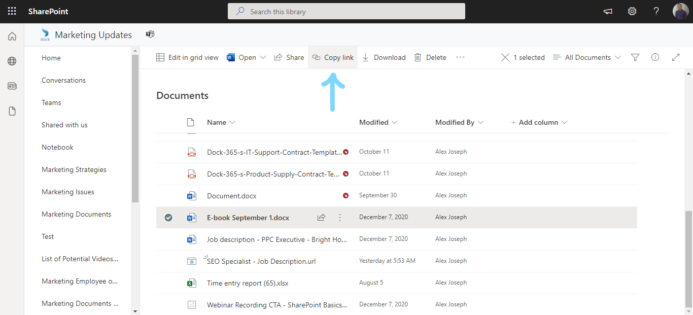 copy link file