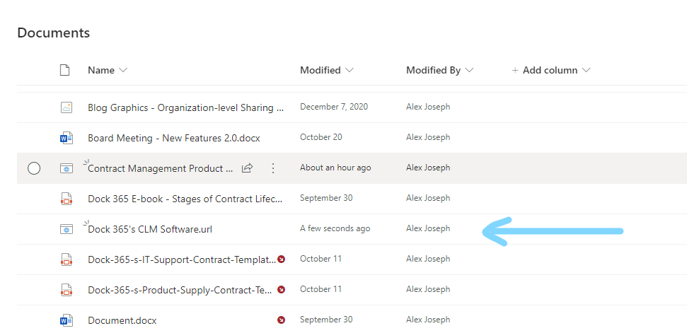 Links in Document Library